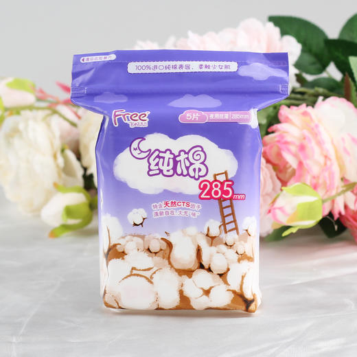【亚欧超市】Free飞夜用丝薄纯棉表层卫生巾285mm 商品图0