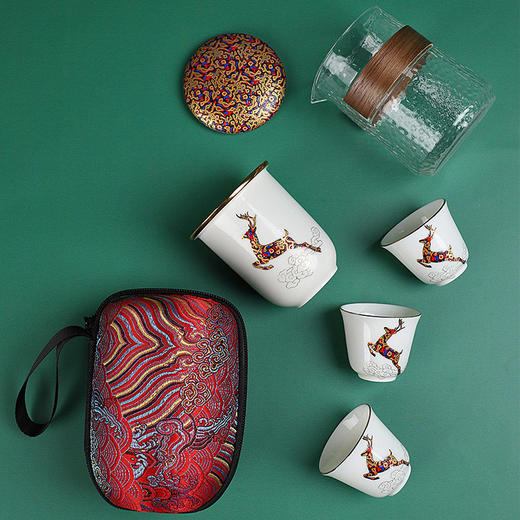 便携包旅行茶具套装一壶三杯防烫玻璃快客杯陶瓷功夫茶壶随身茶杯 商品图7