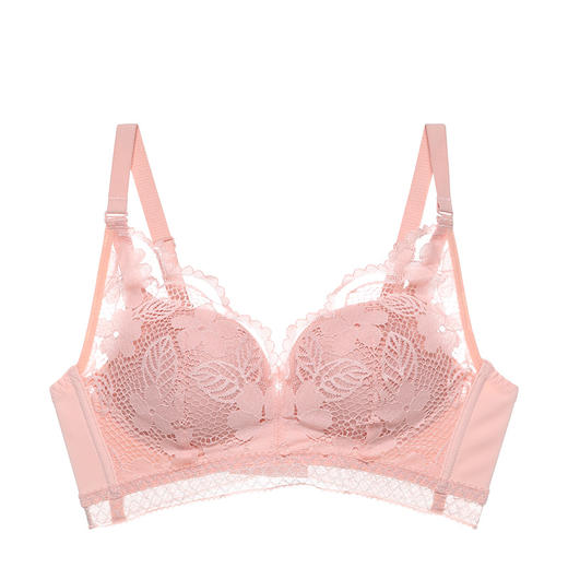 雅黛丽文胸蕾丝杯面美背亲肤舒适聚拢无钢圈薄模杯中胸胸罩 商品图1