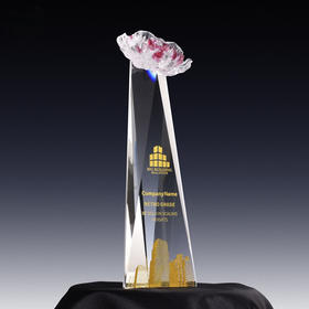 琉璃水晶奖杯定制定做创意皇冠冠军鼎荣誉企业年会颁奖纪念品