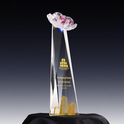 琉璃水晶奖杯定制定做创意皇冠冠军鼎荣誉企业年会颁奖纪念品 商品图0