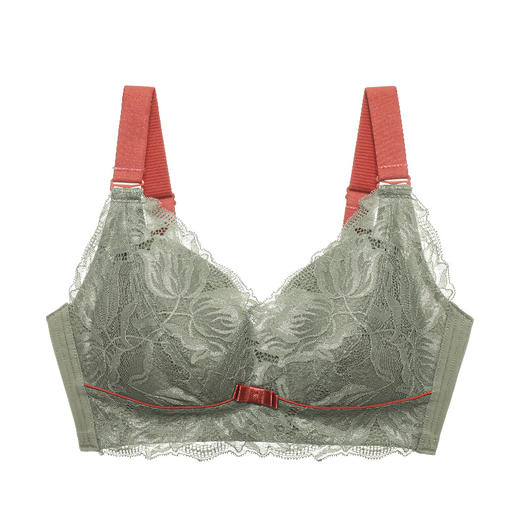 雅黛丽内衣蕾丝杯面大胸显小亲肤舒适聚拢侧收无钢圈胸罩 商品图1