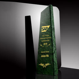 大理石水晶奖杯定制定做创意刻字冠军彩印大定制高档荣誉奖品制作