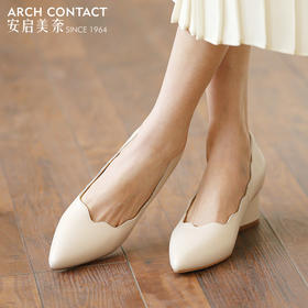 日本ARCHCONTACT安启美奈春款方尖头小香风单鞋 百搭浅口单鞋