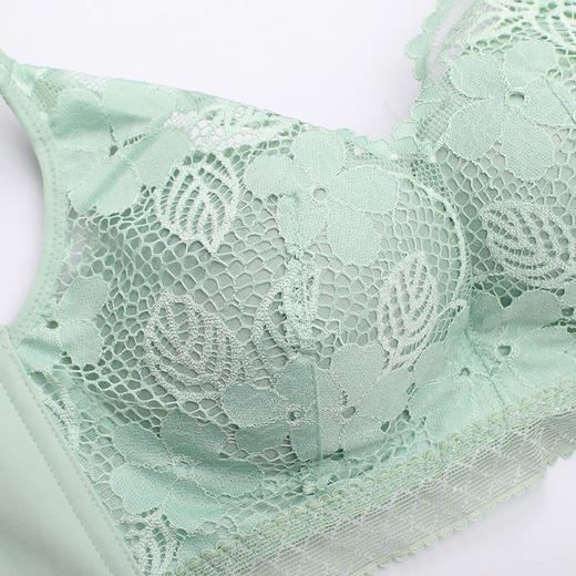 雅黛丽文胸蕾丝杯面美背亲肤舒适聚拢无钢圈薄模杯中胸胸罩 商品图2