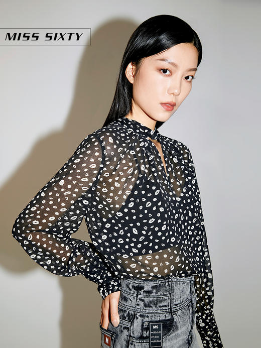 Miss Sixty2021春季新款衬衫女性感镂空系带长袖薄款6N2XJ3130000 商品图0