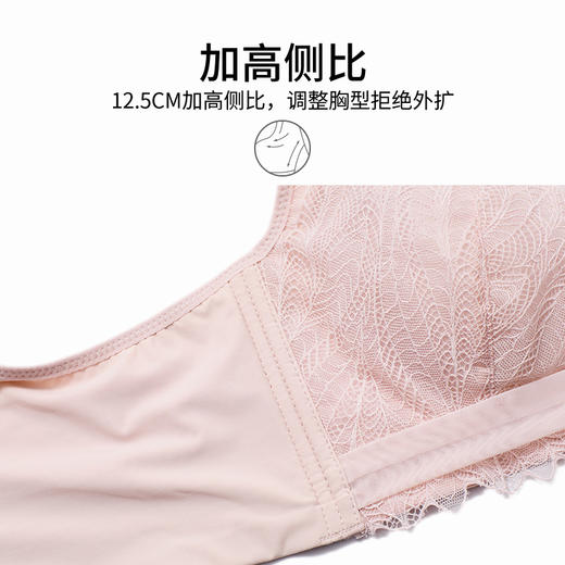 雅黛丽内衣女薄杯性感蕾丝侧收聚拢无钢圈兔耳杯女士胸罩 商品图3