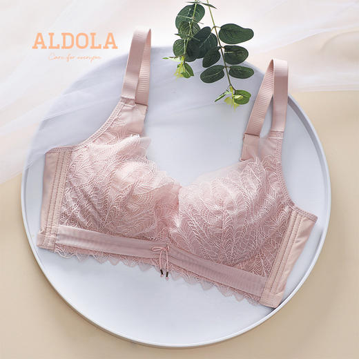 雅黛丽内衣女薄杯性感蕾丝侧收聚拢无钢圈兔耳杯女士胸罩 商品图0