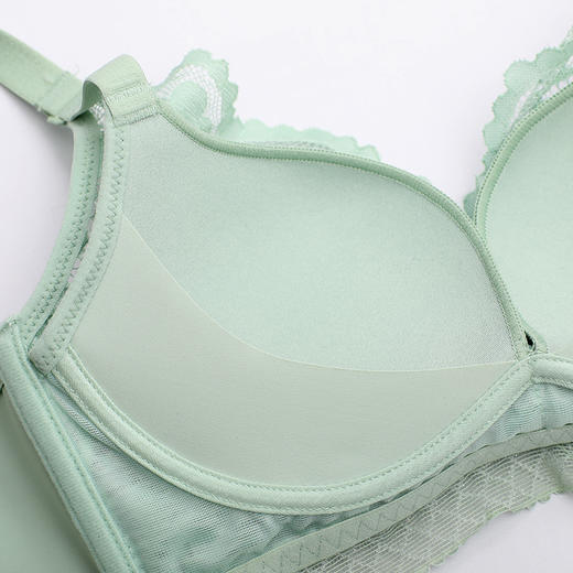 雅黛丽文胸蕾丝杯面美背亲肤舒适聚拢无钢圈薄模杯中胸胸罩 商品图3