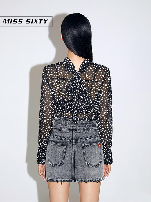 Miss Sixty2021春季新款衬衫女性感镂空系带长袖薄款6N2XJ3130000 商品图2