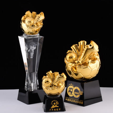 足球水晶奖杯定制定做树脂金属最佳射手儿童冠军纪念奖牌制作刻字 商品图1