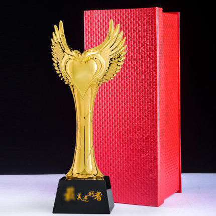 金属奖杯定制爱心天使抗疫医生护士志愿者水晶纪念品定做制作荣誉 商品图4