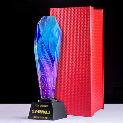 水晶奖杯创意定制优秀员工销售冠军团队定做教师荣誉高档奖杯定做 商品图4