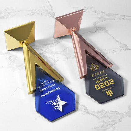 荣耀胜利奖杯奖品荣誉纪念刻字定制定做团队冠军金属水晶 商品图1