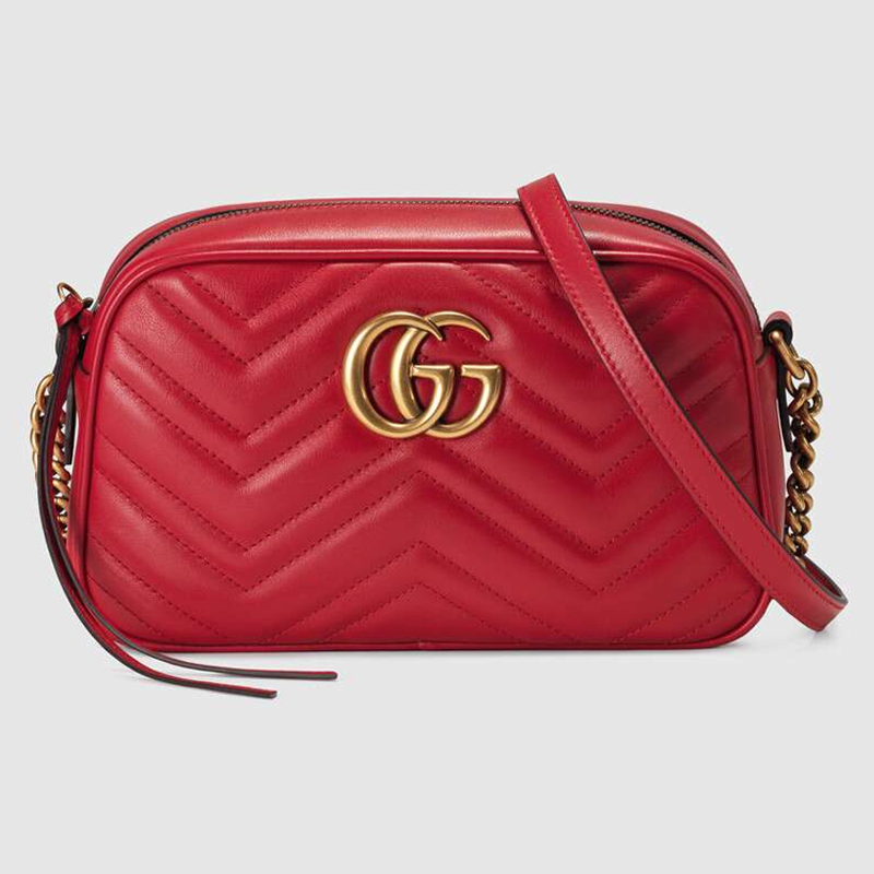 GUCCI 古驰 GG Marmont系列小号绗缝肩背包 447632 DTD1T 6433