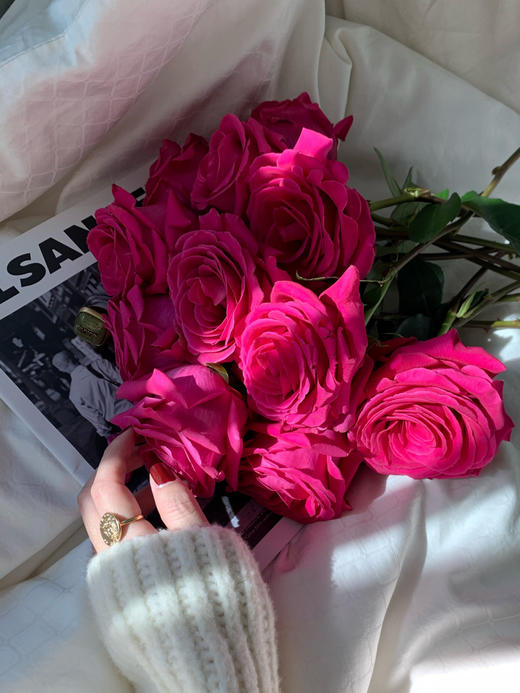 弗洛伊德/梦境【我自风情万种 与世无争】简小姐精选 A级稀有玫红色 兰蔻“御用玫瑰” 弗洛伊德9+1枝(防花损）2束包邮 下单5天发货 商品图3