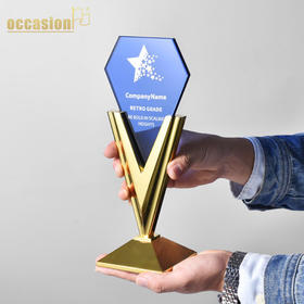 荣耀胜利奖杯奖品荣誉纪念刻字定制定做团队冠军金属水晶