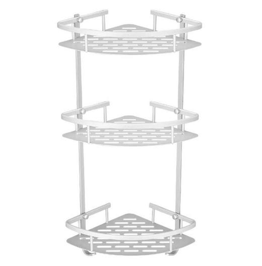 【储物架】*三层角架卫生间置物架墙壁置物架卫浴浴室三角架洗澡间置物架 商品图1