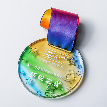 水晶奖牌挂牌金牌马拉松定制定做篮球挂牌金银铜金属志愿者纪念品 商品图2