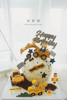 推土机主题蛋糕