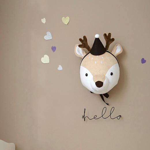 【家居摆件】*Ins北欧创意儿童房挂饰四款动物系列玩具头新款毛绒装饰壁饰壁挂 商品图1