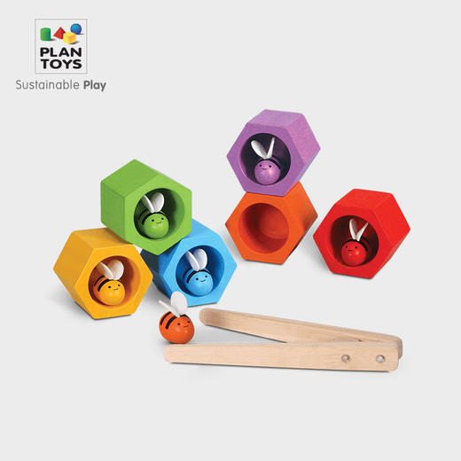 【PlanToys】原装进口益智早教配对儿童木制玩具 4125蜂箱游戏 商品图0