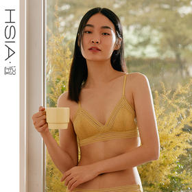 HSIA遐无钢圈内衣女三角杯法式bralette中小胸薄款全蕾丝性感文胸her space