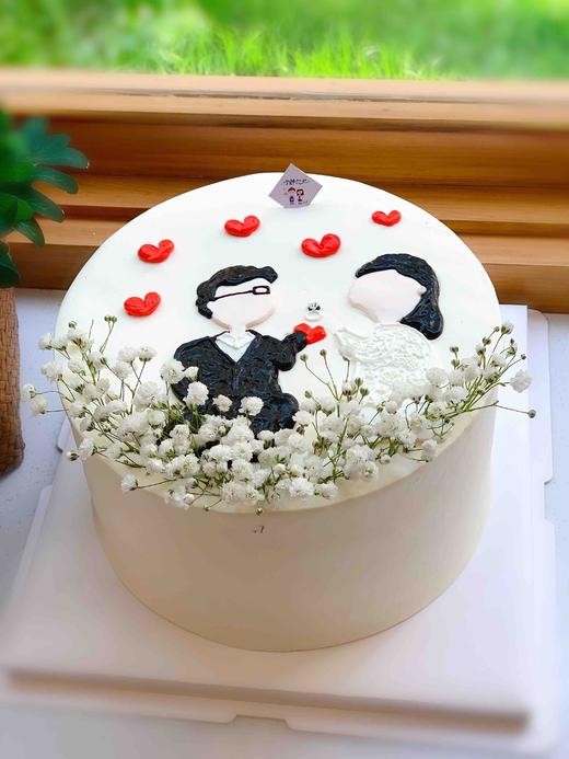 手绘情侣奶油蛋糕 下单前请仔细阅读商品详情 商品图0