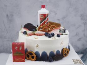 茅台酒烟蛋糕（夏天是芒果装饰，见图23）