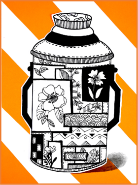 《老物件—暖水壶》线描【自动发货：下单后，点击手机短信中收到的链接，即可获取文件下载的链接；如有任何问题，可添加客服微信hm33268获得帮助】