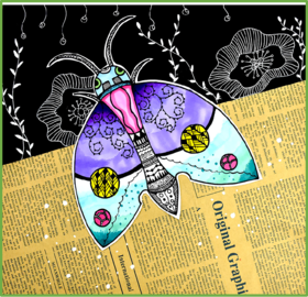 《创意画飞蛾》【自动发货：下单后，点击手机短信中收到的链接，即可获取文件下载的链接；如有任何问题，可添加客服微信hm33268获得帮助】