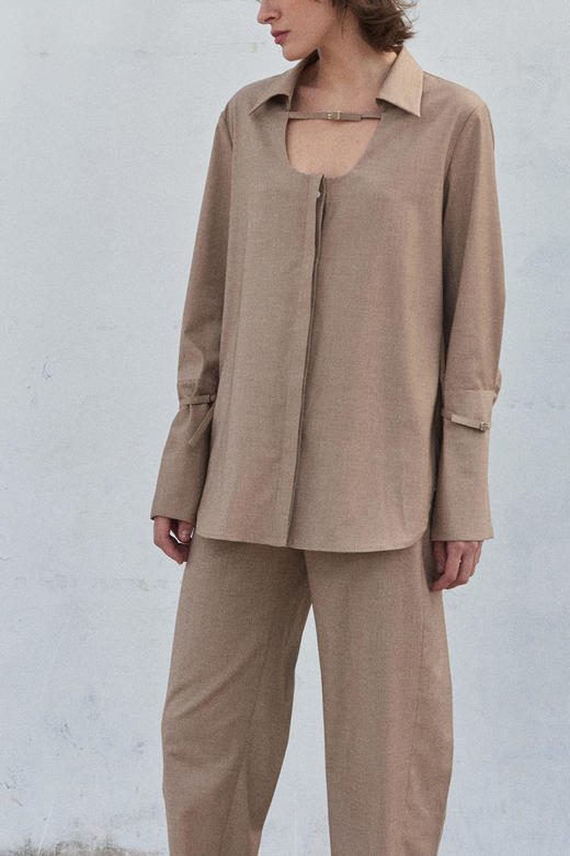 Viktoria Chan | SS21030 Alba shirt with straps [上衣] 商品图1