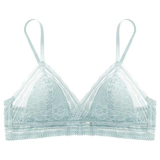 HSIA遐无钢圈内衣女三角杯法式bralette中小胸薄款全蕾丝性感文胸her space 商品图5