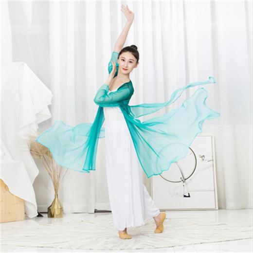 古典舞蹈练功服汉服渐变身外披长纱衣飘逸现代舞广场舞服 商品图1