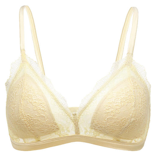 HSIA遐 法式蕾丝内衣女中小胸三角杯bra结婚婚纱款无钢圈性感文胸 商品图6