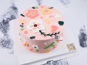 清新刮刀花女士蛋糕