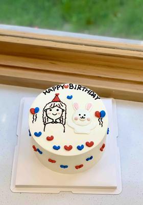 手绘女孩兔子 下单前请仔细阅读商品详情