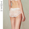 HSIA遐性感蕾丝内裤女纯棉底裆结婚婚纱款舒适透气无痕中腰平角裤 商品缩略图4