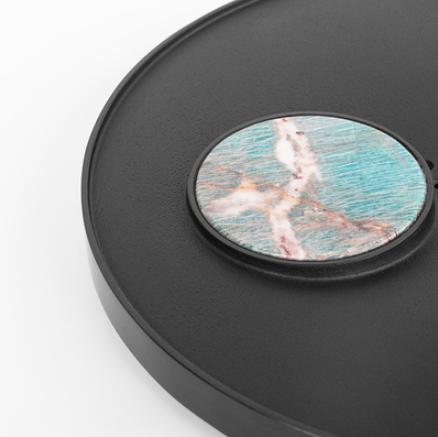 原创天然奢石整块乌金石茶盘家用小型湿泡台简易排水式石头小茶台大者06亚马逊绿 商品图1