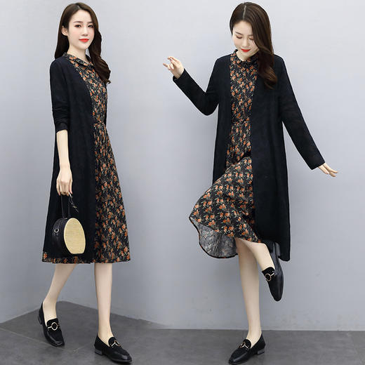 HR  XBLD06国风复古棉麻连衣裙两件套 商品图2