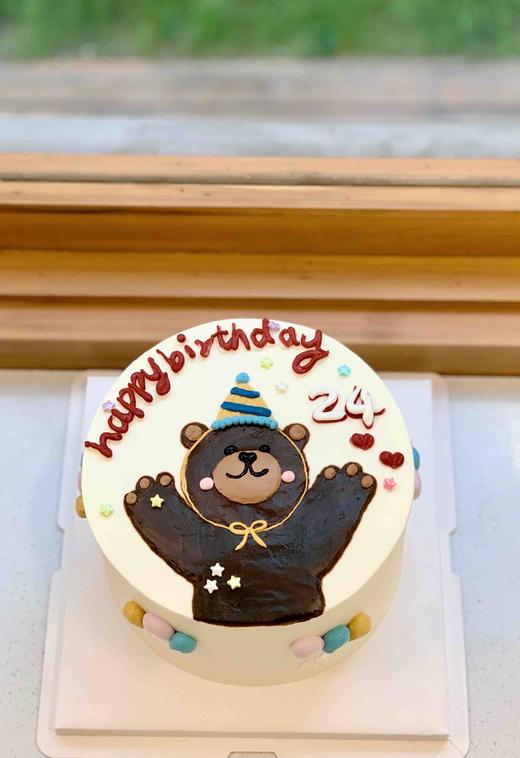 手绘熊 奶油蛋糕 下单前请仔细阅读商品详情 商品图0