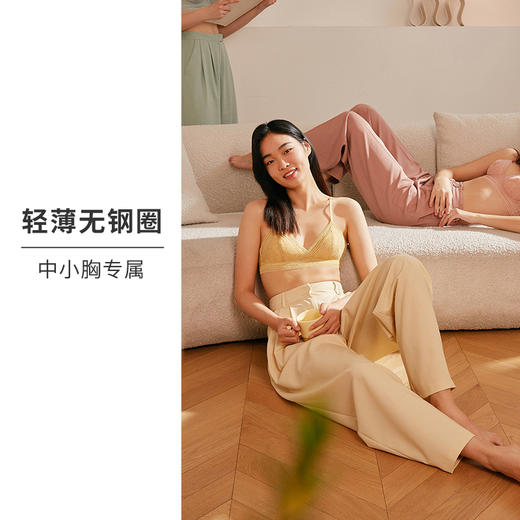 HSIA遐无钢圈内衣女三角杯法式bralette中小胸薄款全蕾丝性感文胸her space 商品图1