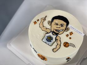 库里手绘奶油生日蛋糕