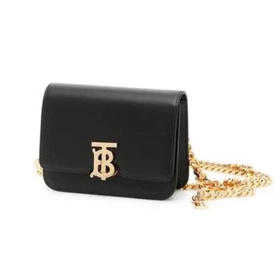 BURBERRY 巴宝莉 女士黑色腰带皮革TB专属标识包 黑色 8012200 A6817