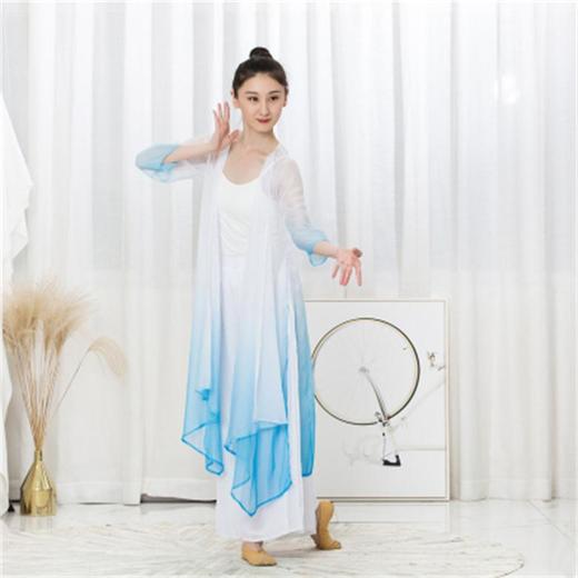 古典舞蹈练功服汉服渐变身外披长纱衣飘逸现代舞广场舞服 商品图2
