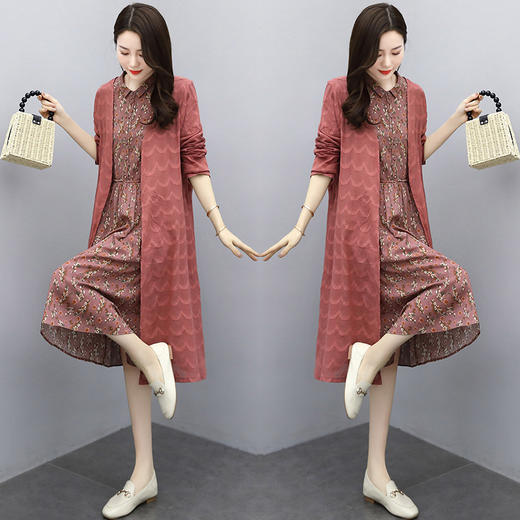 HR  XBLD06国风复古棉麻连衣裙两件套 商品图1