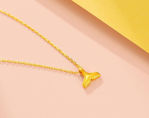 金六福荣耀黄金项链丨三生有杏丘比特之翼珍珠吊坠999足金项链 商品图8