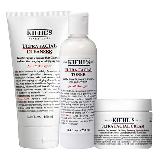 【品牌热卖】
Kiehl’s科颜氏高保湿三件套（洁面+水+面霜） 商品图0