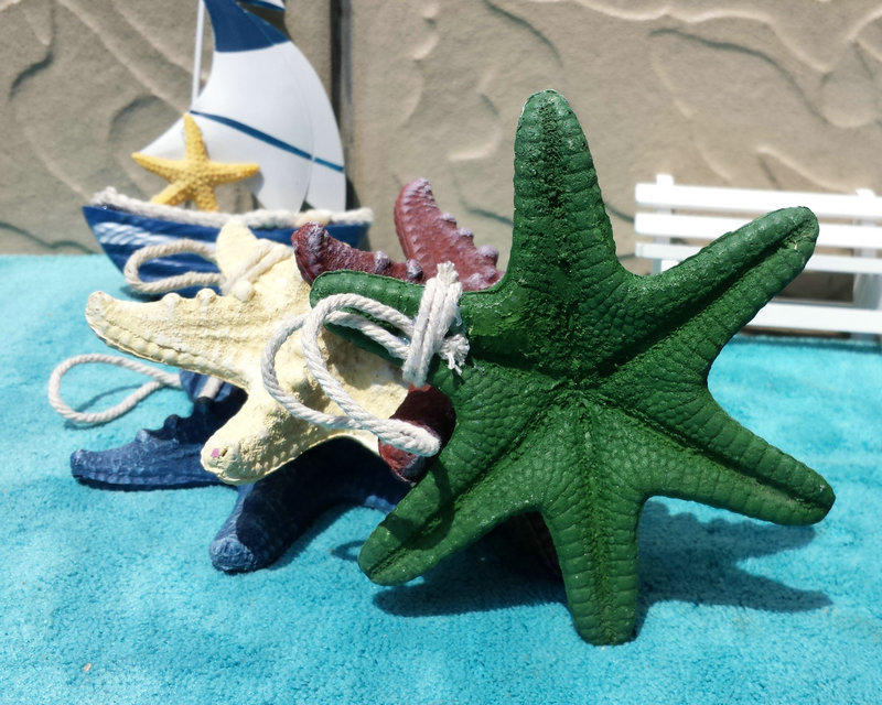 家居装饰树脂海星海洋风格13公分六角仿真海星家居鱼缸装饰拍摄道具