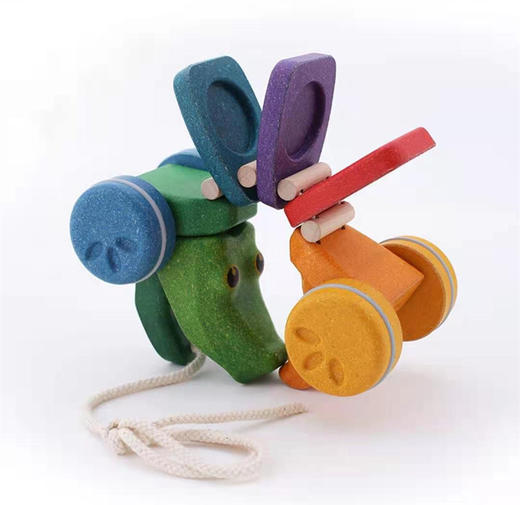 1岁+ | 爆款 | 泰国Plantoys宝宝学步拖拉彩虹鳄鱼 进口木质儿童手拉拉车拉线拉绳牵引玩具 商品图2